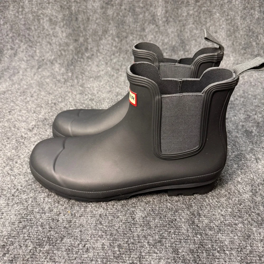 Men's Hunter Chelsea Rain Boots Matte Gray‎ Rubber Waterproof Size 11 Spring